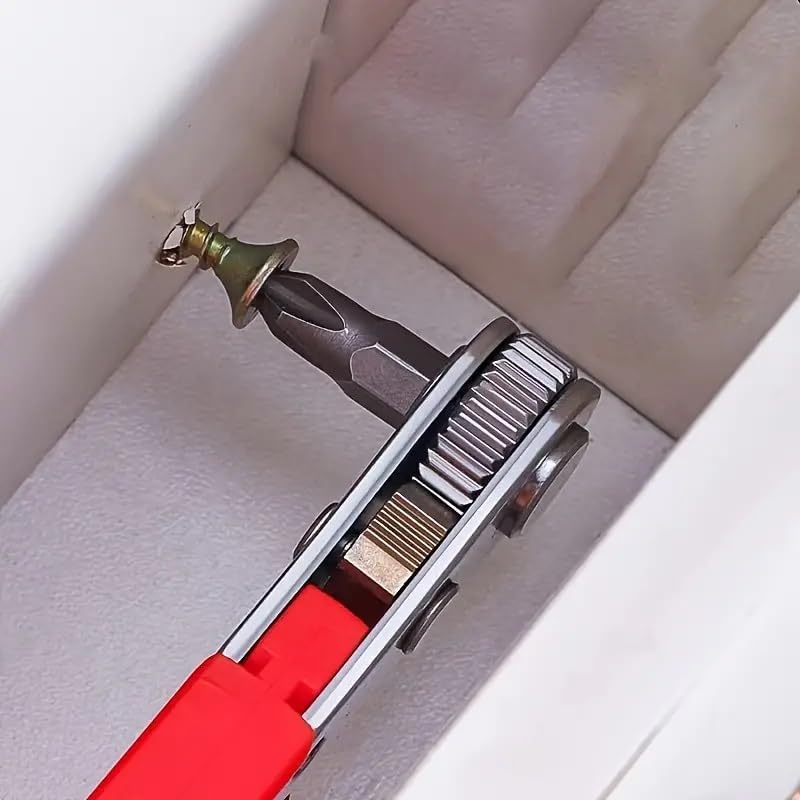 Ratchet screwdriver, suitable for tight spaces.