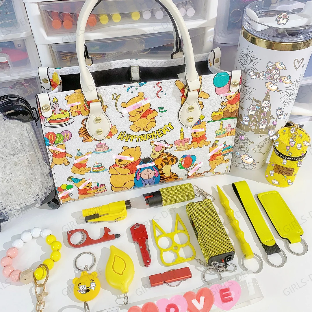 (NEW) P00H B3AR Tote Bag self defense keychain and tumbler