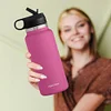 40oz Insulated Cup Mug Straw Lid Stainless Steel Thermos Water Bottle Wide Mouth