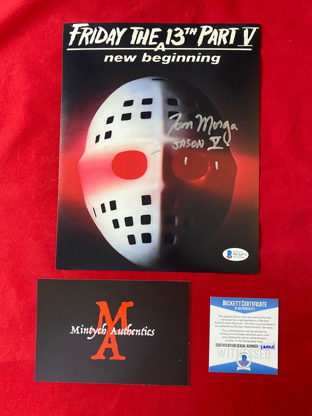 TOM MORGA AUTOGRAPHED SIGNED 8x10 Photo Poster painting! FRIDAY THE 13TH! JASON VOORHEES BECKETT