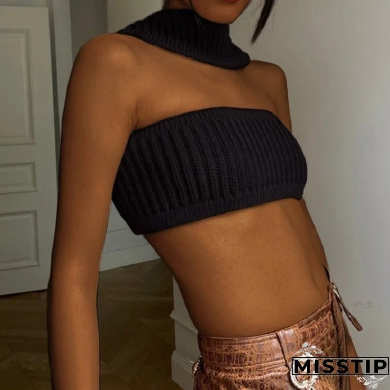 Women's Sexy Vacation Halter Knitted Tube Tops