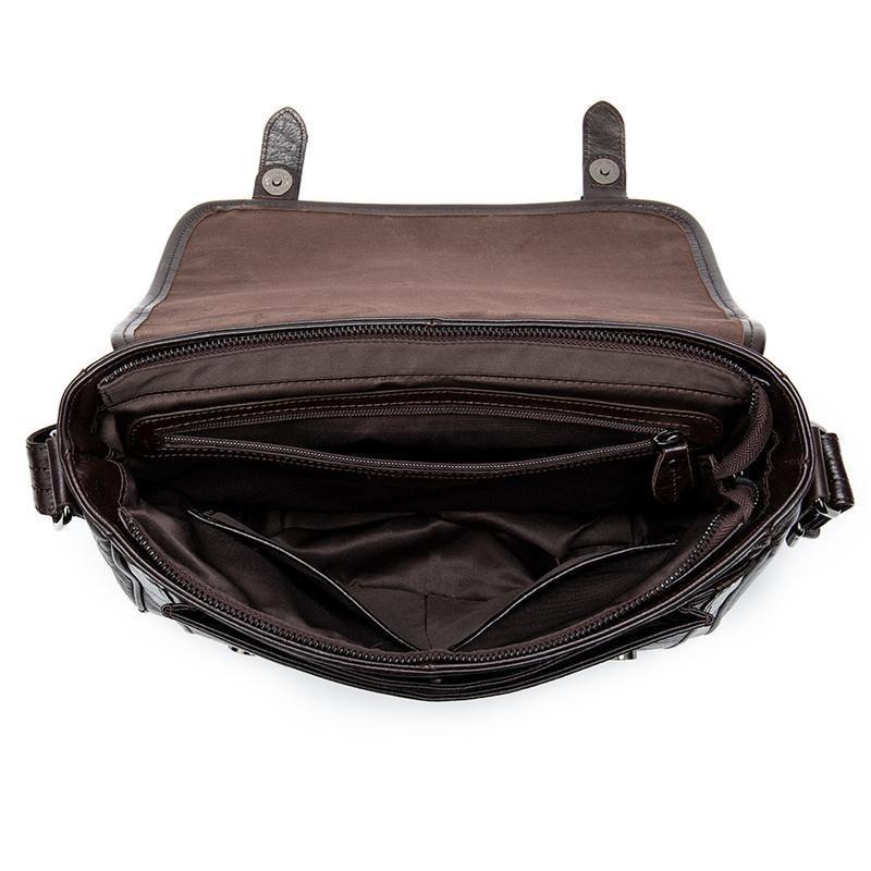 Vintage Soft Leather Plain Casual Business Messenger Bags