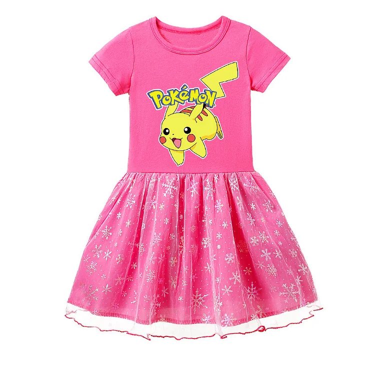 Mayoulove Pikachu Mesh Skirt - The Ultimate Pikachu Fan Apparel for Kids - Unique, Comfortable, and High-Quality - Perfect for Your Little Fan - Pikachu Mesh Skirt-Mayoulove