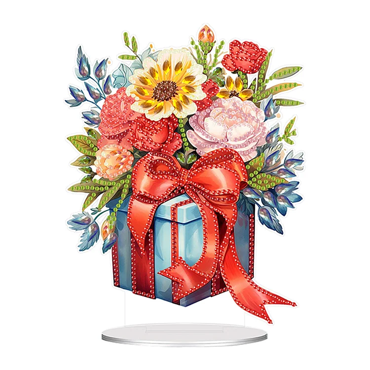 Acrylic Special Shaped Bouquet Gift Box Table Top Diamond Painting Ornament Kits gbfke