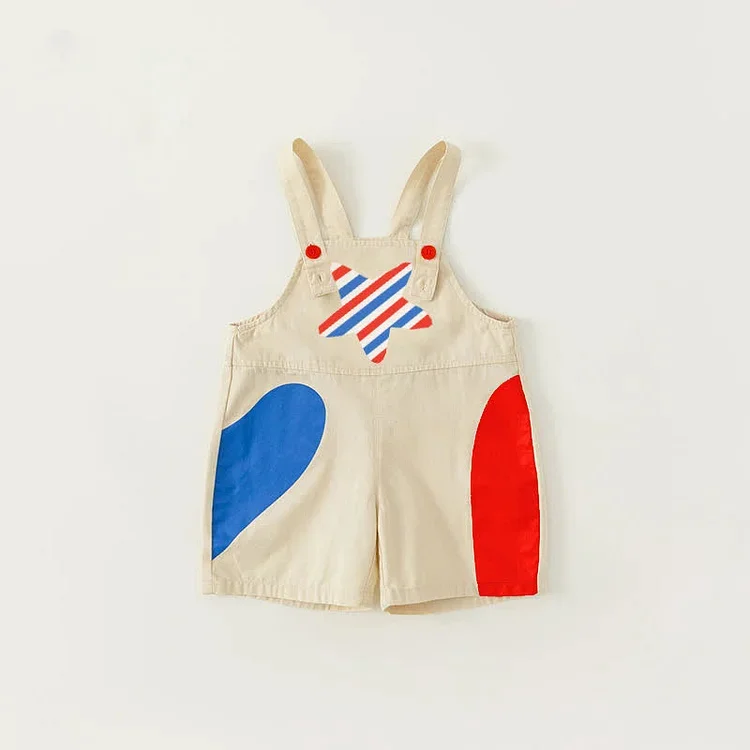 Baby Striped Stars Suspender Shorts