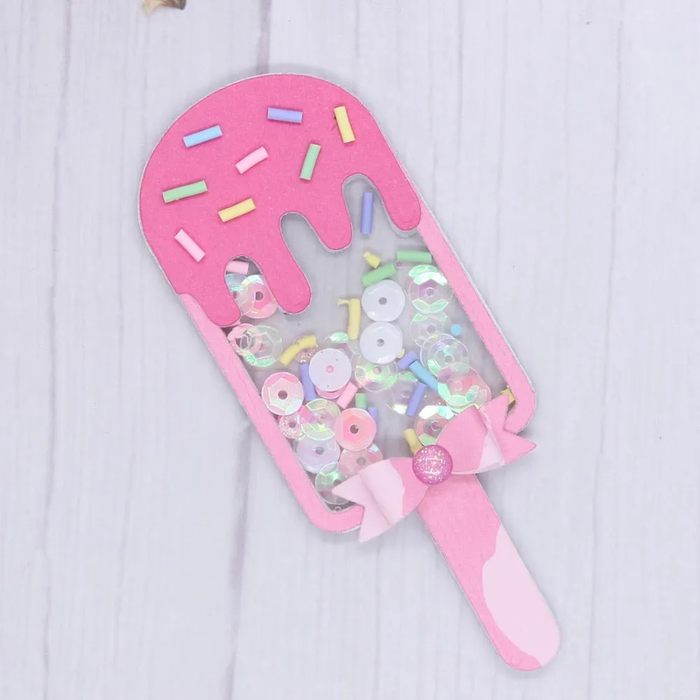 KSCRAFT Cute Popsicle Shaker Metal Cutting Dies Stencils for DIY Scrapbooking Decorative Embossing DIY Paper Cards 515
