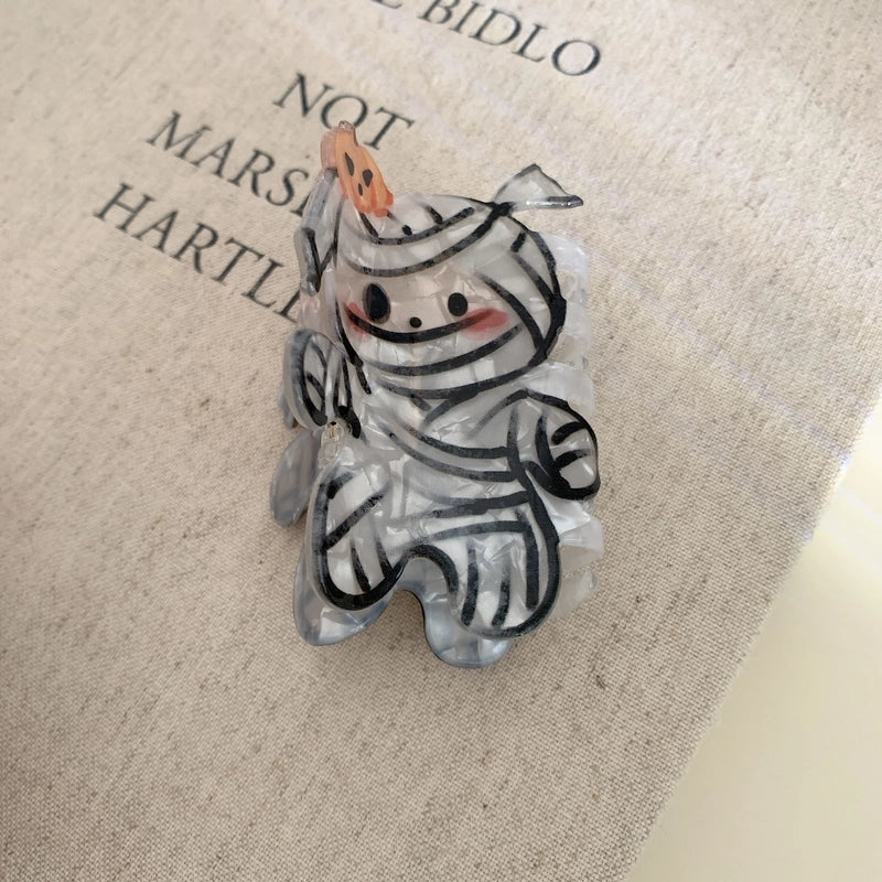 Women’s Funny Halloween Pattern Pumpkin Arylic Hair Claws