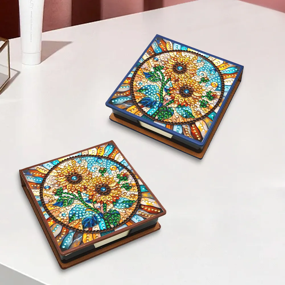 Sunflower PU Diamond Painting Notecard Box Contains 150 Sheets of Paper