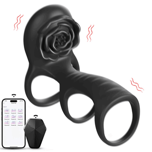 Rose Vibrating Cock Ring Adult Sex Toys With Clitoral G Spot Stimulation Rings For Couple With App Remote Control