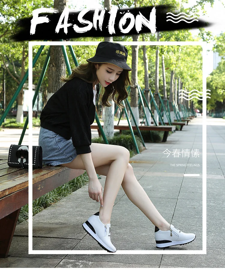 2022 New Women Wedges Casual Shoes Woman Height Increasing Breathable Women Sneakers Flats Trainers Shoes Platform Sneakers W38