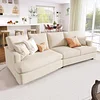 WOXYX Luxury 3 Streamlined Sofa, Modern Large Budapest Couch with Removable Back & Seat Cushions and 2 Pillows,Beige