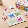 12pcs Flowery Butterfly Double-Sided DIY Diamond Painting Keychain Kit