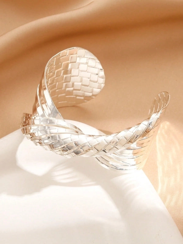 Retro Roman Style Solid Color Copper Bangle