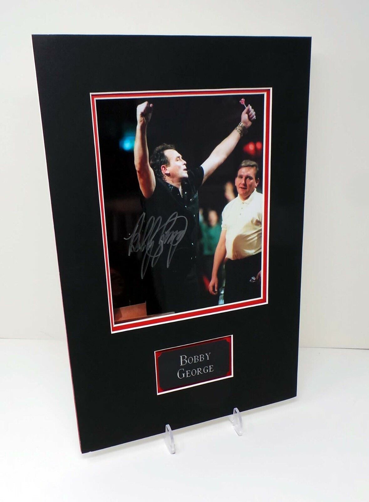 Bobby GEORGE Darts Legend Signed & Mounted 10x8 Photo Poster painting Display AFTAL RD COA