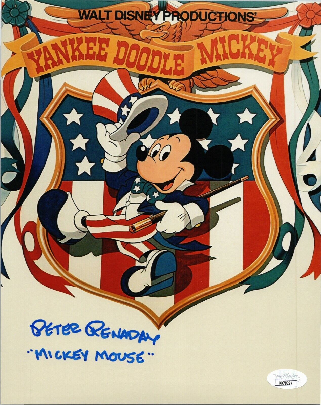 PETER RENADAY Hand-Signed YANKEE DOODLE ~ MICKEY MOUSE