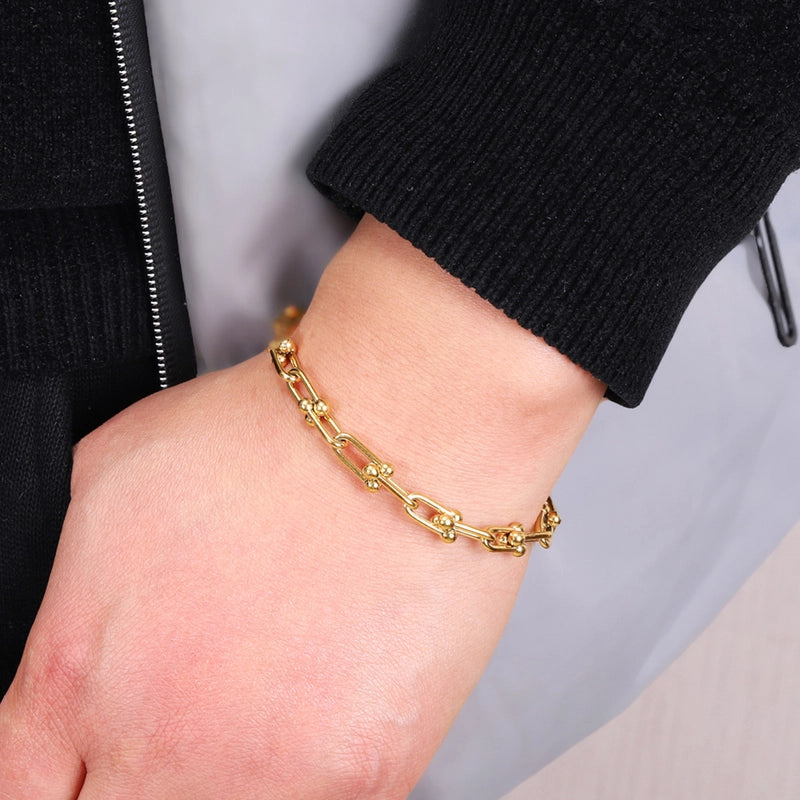 New Stainless Steel U-shaped Horseshoe Chain Bracelet Men’s And Women’s Jewelry Exclusive