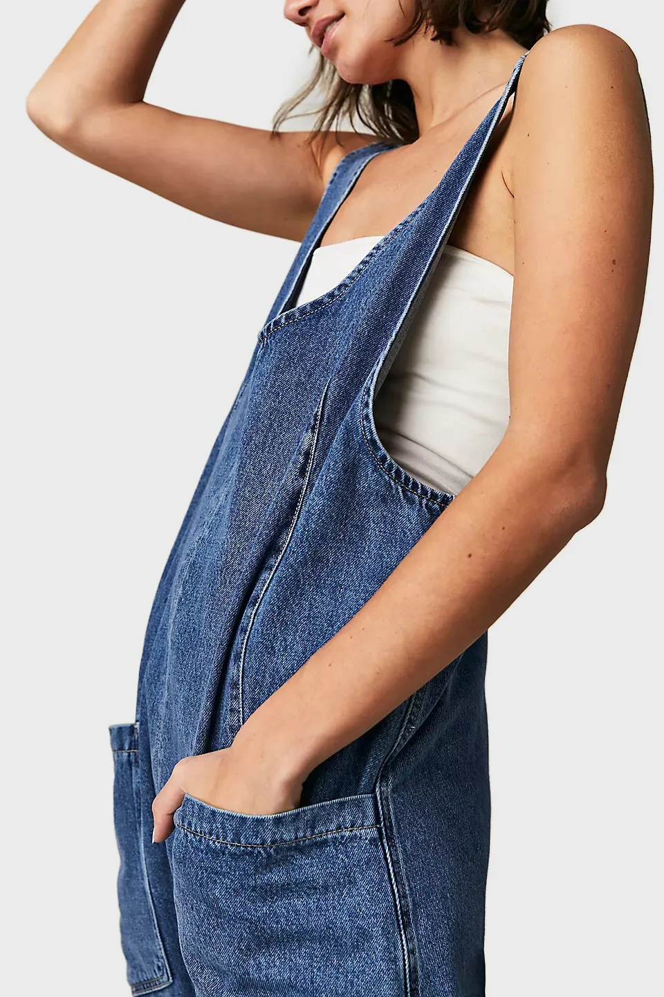 Spring Fashion Button Jeans Harem Jumpsuit main image 1