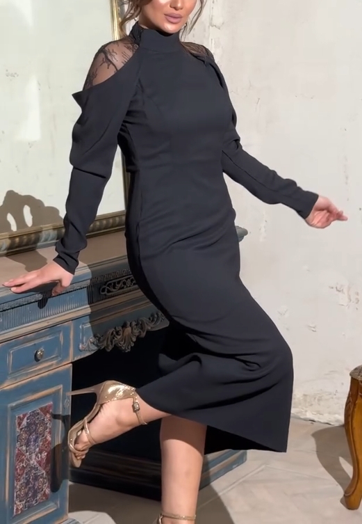 👑Lace Series🖤Women's Elegant Lace Embroidery Design Dress