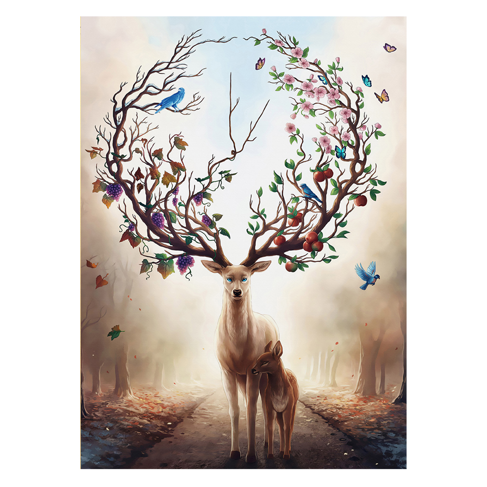 

Deer - 11CT Stamped Cross Stitch - 74*100CM, 501 Original