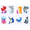 8pcs Marine Animal DIY Mini Round Diamond Painting Set 12x17cm
