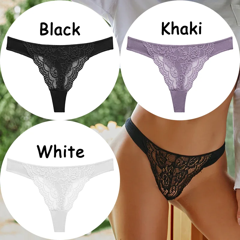 Billionm Women's G-string Panties Lace Panties Perspective Underwear Female Underpants Floral Lace Briefs Girls Intimates Lingerie