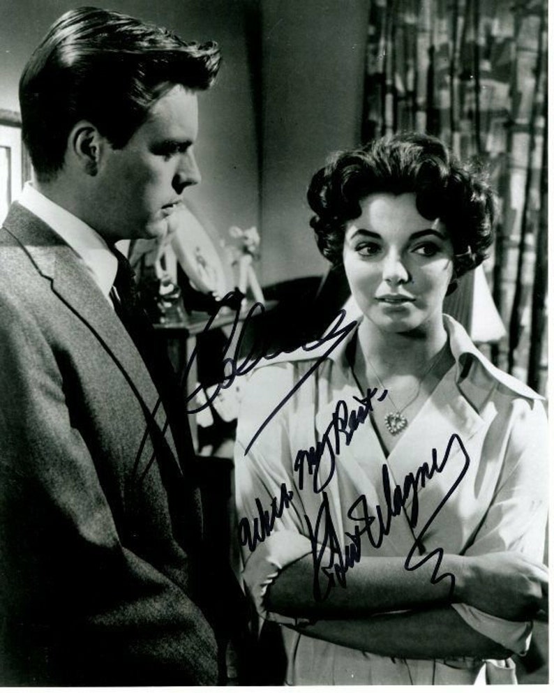 Robert wagner and joan collins signed autographed stopover tokyo Photo Poster painting