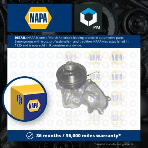 Water Pump fits BMW 530D E39 3.0D 99 to 04 Coolant NAPA 11512354057 11517786192 Parts