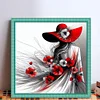 Red Hat Woman-11CT Stamped Cross Stitch 40*40cm