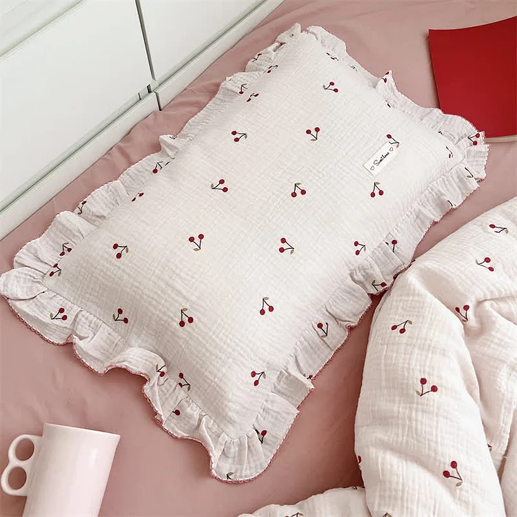 Baby Cherry Double Layer Lace Pillowcase
