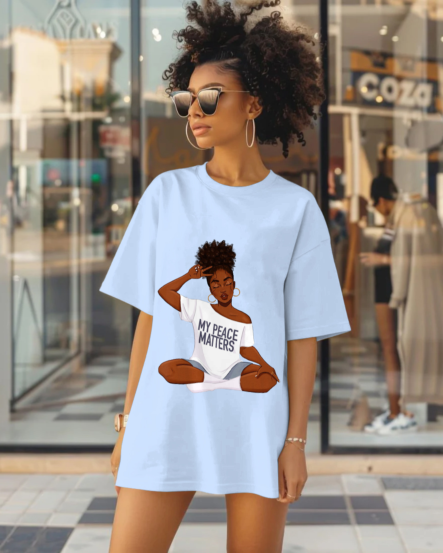 Plus Size My Peace Matters Oversize Short Sleeve T-Shirt