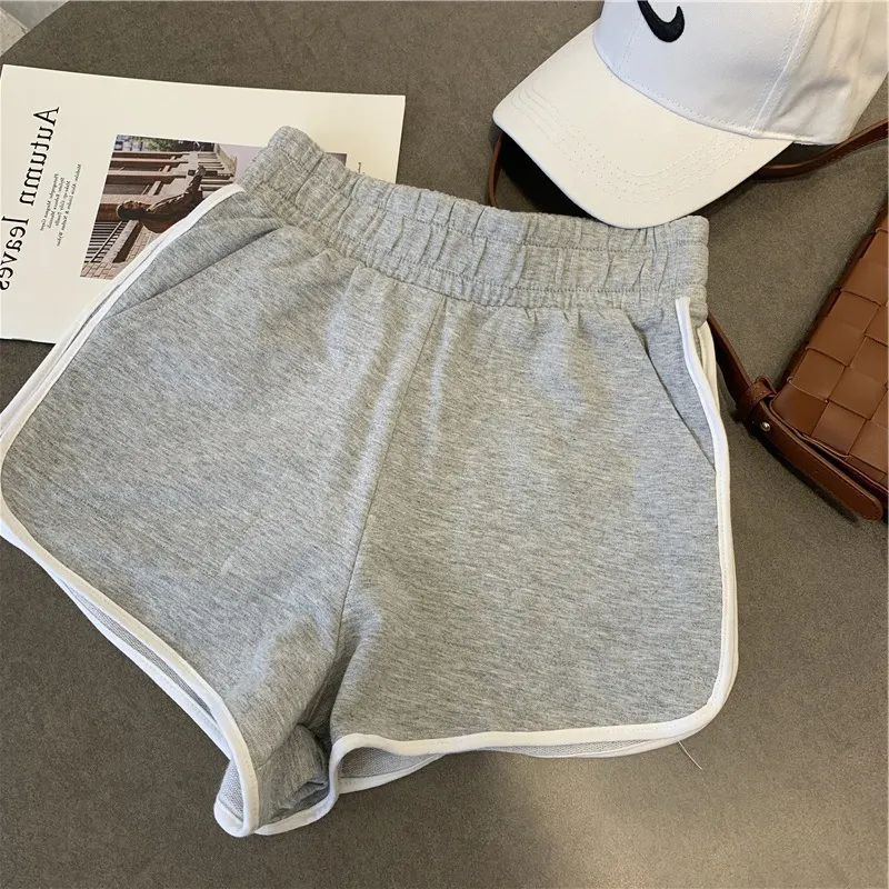 Brownm Brownm Side Striped Sports Shorts Female A-Word White Side Show Thin Loose Running Home Leisure Versatile Hot Pants Summer