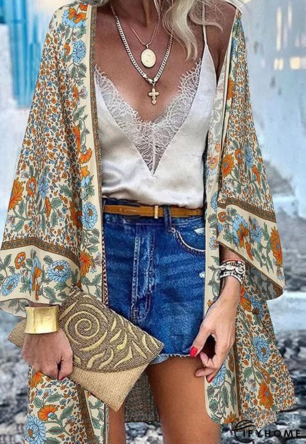 Naked Pink Cotton-Blend 3/4 Sleeve Coat | IFYHOME