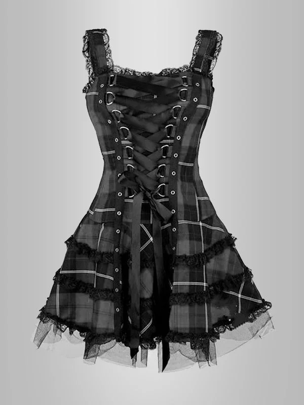 Medieval Gothic Punk Lace Up Dress