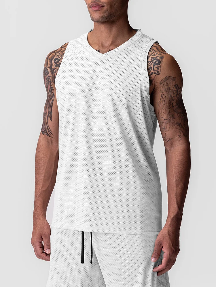 PASUXI Lightweight Quick Dry Breathable V-neck Basketball Vest - Trendy Men's Fitness Vest huanwei