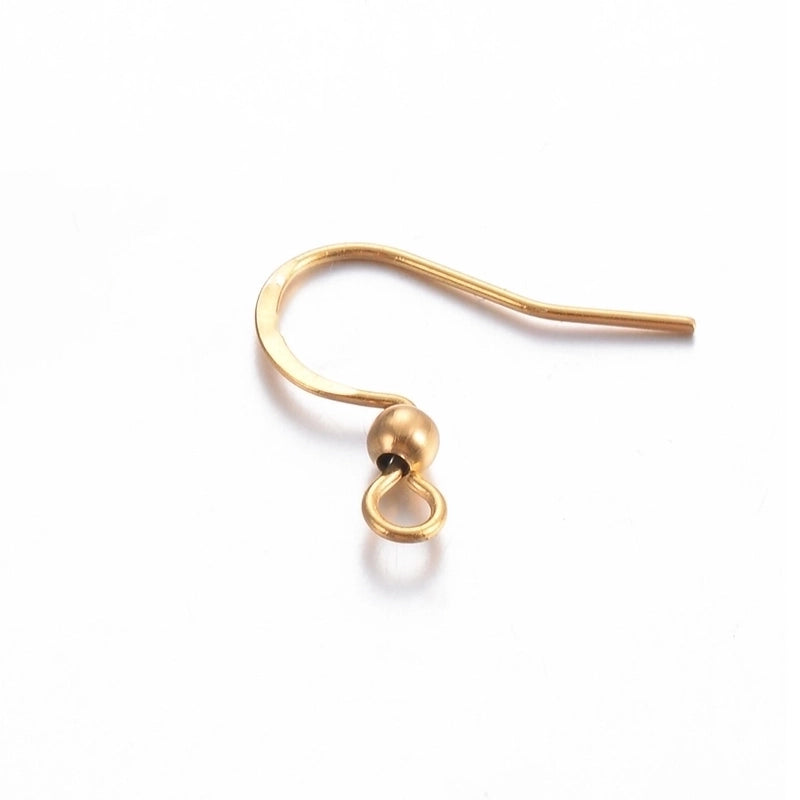 100 PCS/Package Stainless Steel Solid Color Hook Earring Findings Minimalist