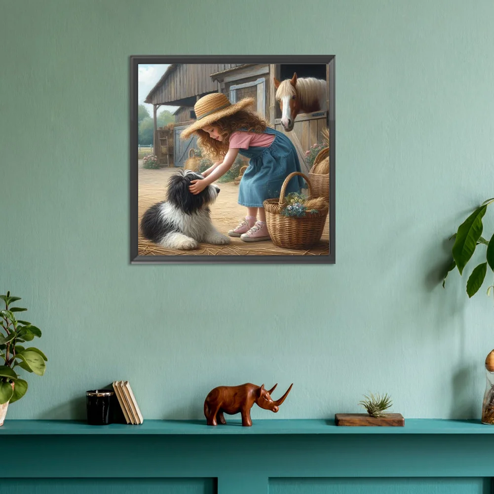 Full Round Diamond Painting 30*30cm - Farm Girl