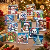 12Pcs Diamond Painting Winter Animals Greeting Card Set with Envelope