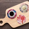 6Pcs/set Diamond Painting Wooden Flower Coaster Cup Cushion With Holder