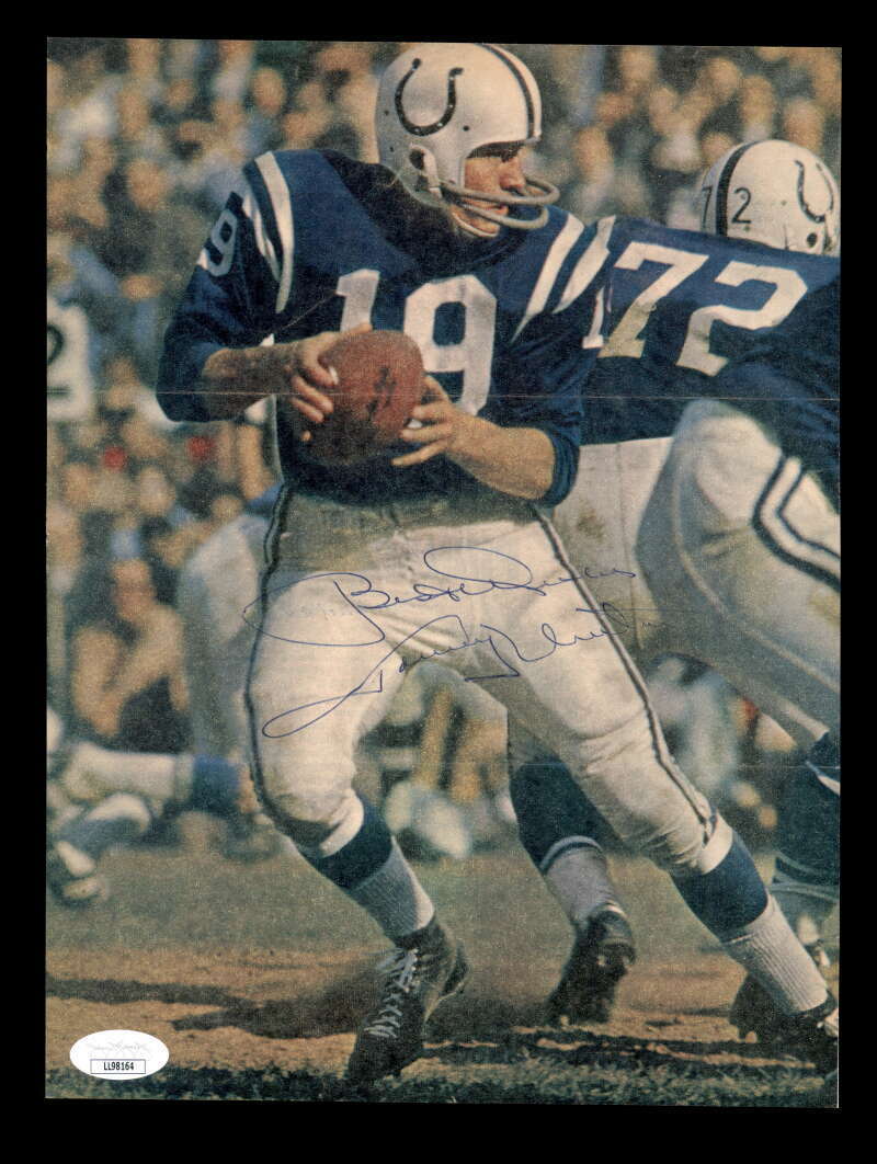 Johnny Unitas JSA Cert Signed Vintage 8x10 Autograph Photo Poster painting