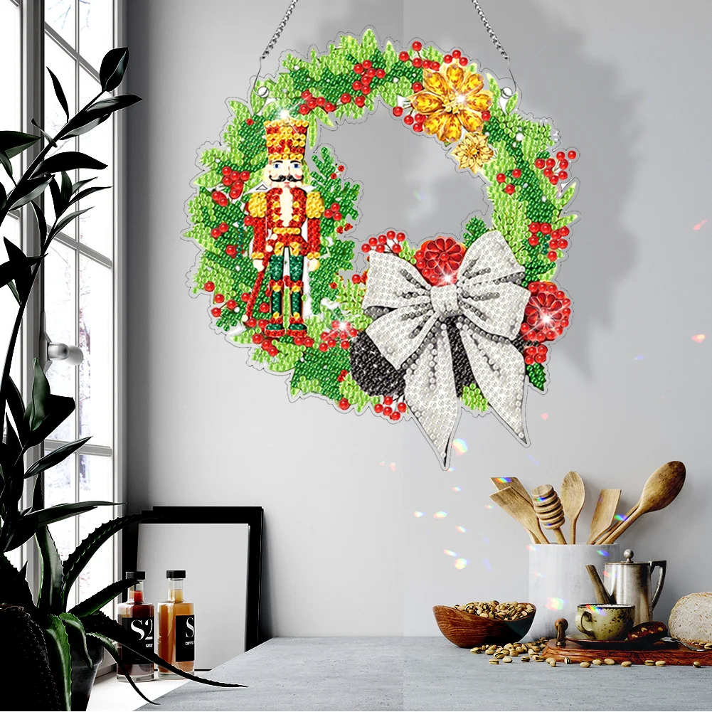 DIY Jacket Knight Wreath Acrylic Single Side Special Shaped Diamond Painting Hanging Ornament