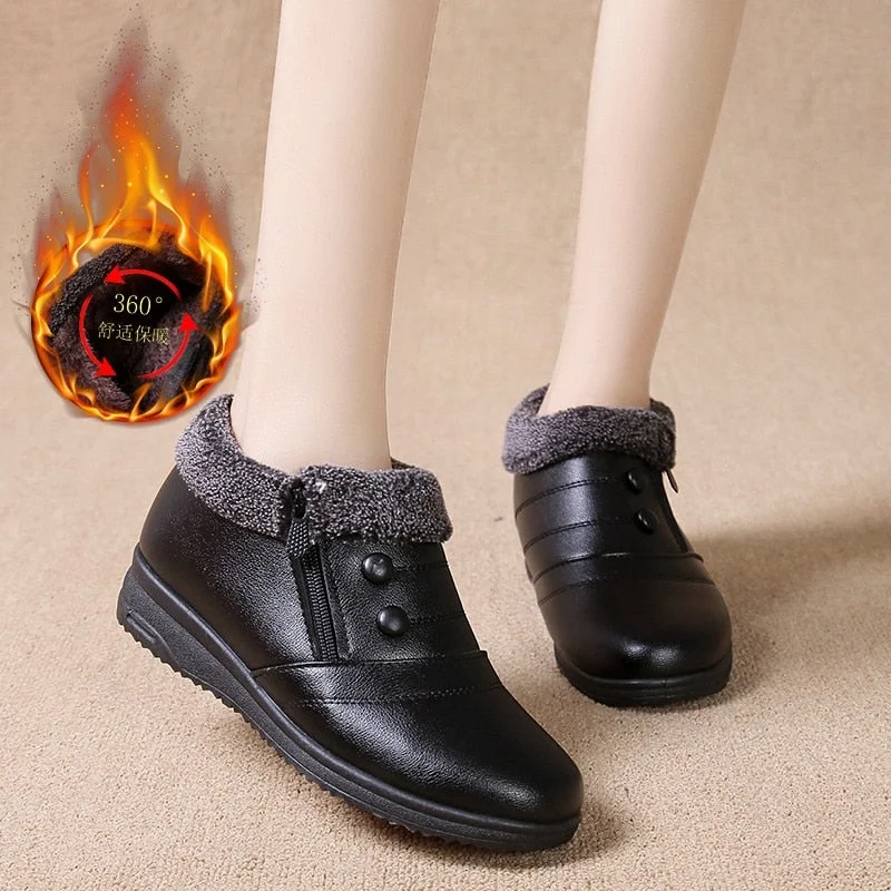 Women's Cotton Shoes Ankle Boots Plus Velvet Warm Soft Bottom Non-slip Shoes Winter Casual Ankle Women's Boots
