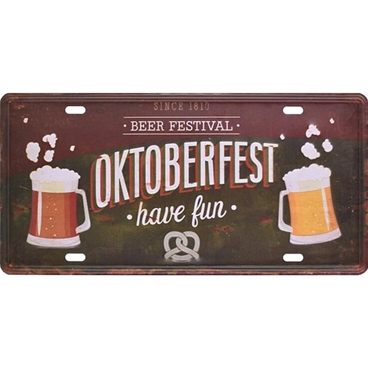 15*30cm - Oktoberfest - Car License Tin Signs/Wooden Signs