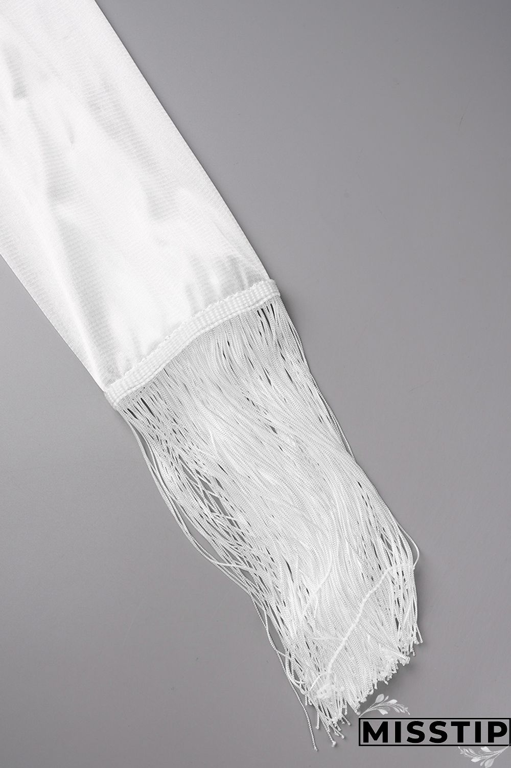 Black Sexy Solid Tassel Patchwork V Neck Long Sleeve Two Pieces