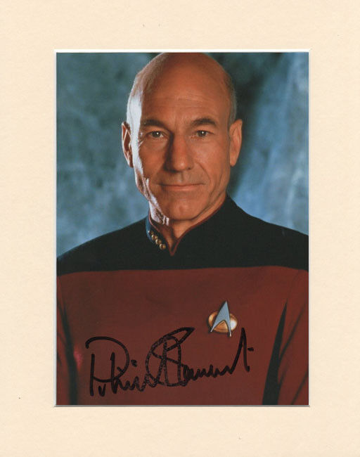 PATRICK STEWART JEAN LUC-PICARD STAR TREK PP MOUNTED 8X10 SIGNED AUTOGRAPH Photo Poster painting