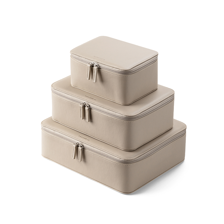 Vegan Packing Cube Set Beige