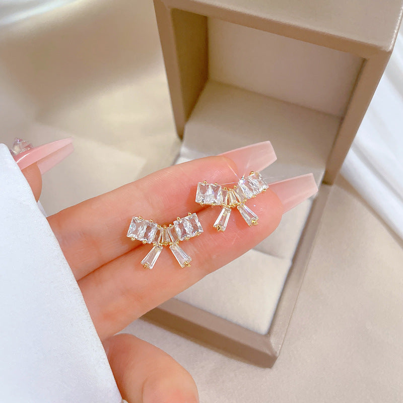 Korean Cosmos Geometric Titanium Steel Electroplating Earrings