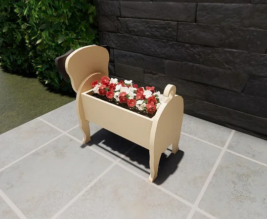 Scroll saw pattern Pug planter wood dog svg pattern laser image 6