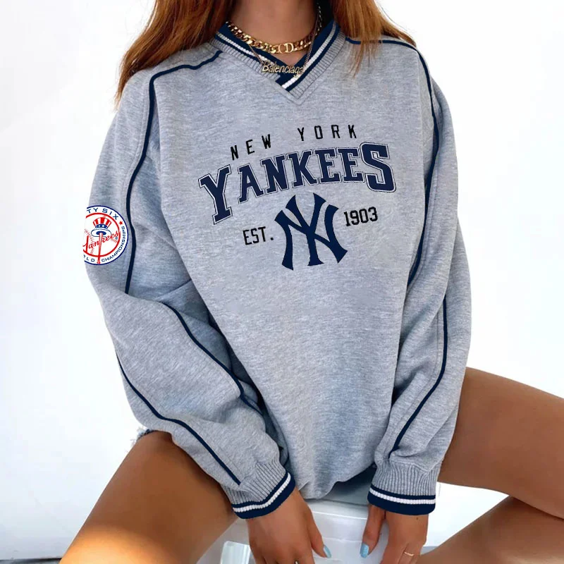 Women's Colorblock Support New York Yankees Baseball Sweatshirt