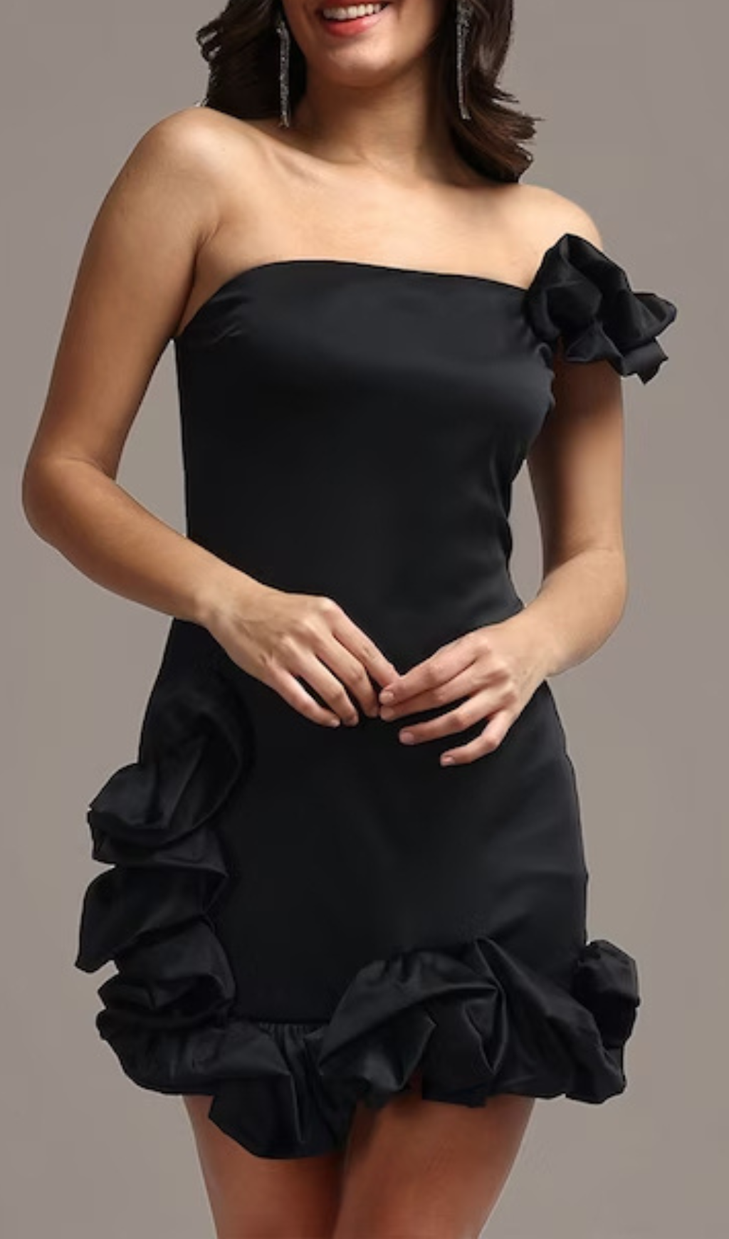 Ayaz Ruffled Sheath Mini Dress Flowering Girl