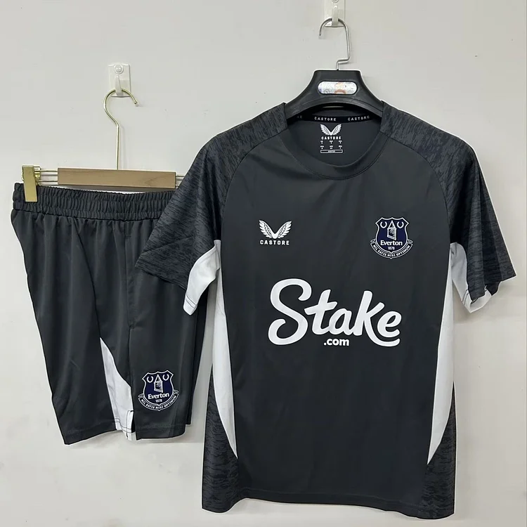 Everton 25/26 Grey And Black Training Jersey【Top + Shorts】